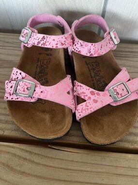 Birkenstock Kids Pink Sparkle Adjustable Strap Sandals